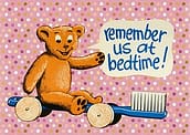 teddy bear and tooth brush