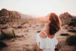 woman with white shirt