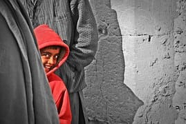 boy with red hoodie